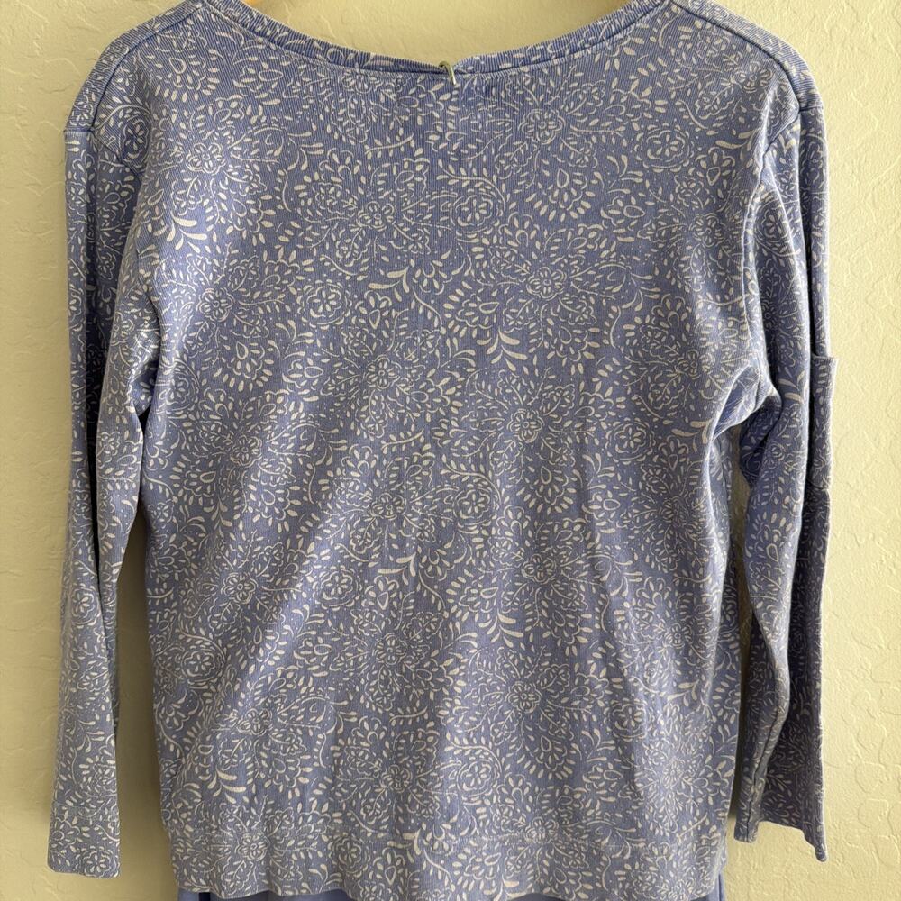 Fresh Produce XL Pajama Lounge Set Purple Floral V Neck Top Purple Crop Bottom - Picture 4 of 10